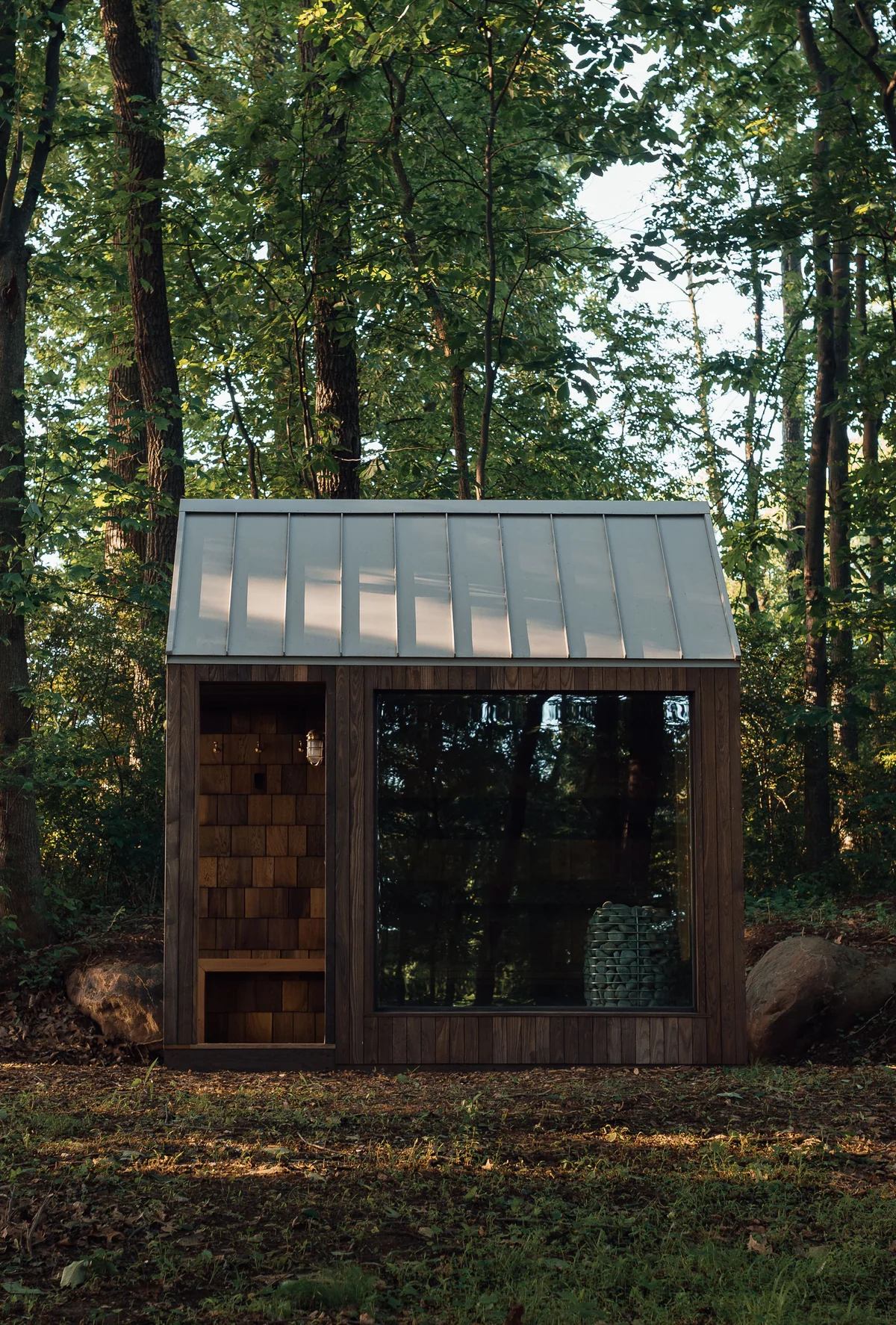Metal-Roof Outdoor Sauna Cabin with Full-Height Front Window CSA-336 product view 5