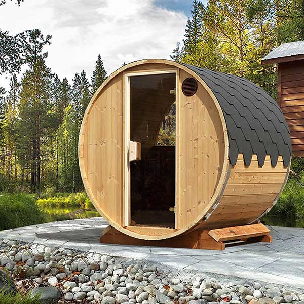 Cedar Outdoor Barrel Sauna Room CSA-526 Interior detail