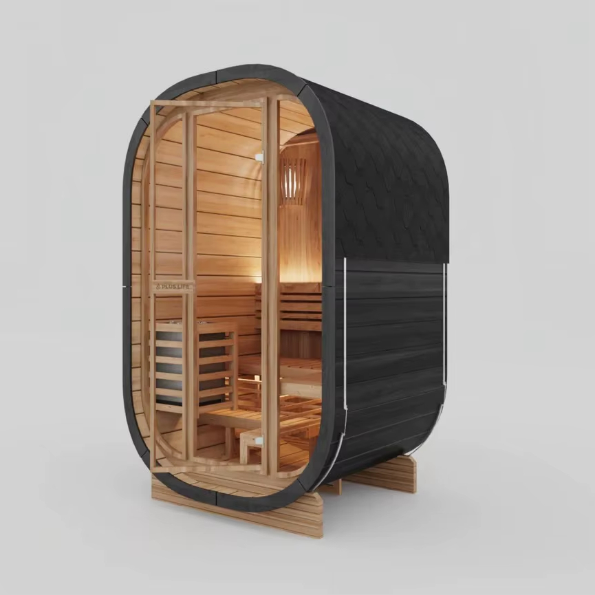 Outdoor Wooden Cube Sauna Room for Backyard Projects product image