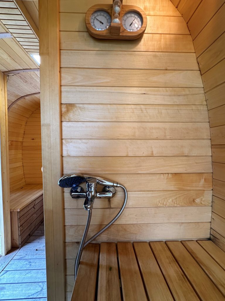 Outdoor Wooden Sauna Cabin for Hotels and Backyard Wellness Projects, OEM Sauna Factory Side profile