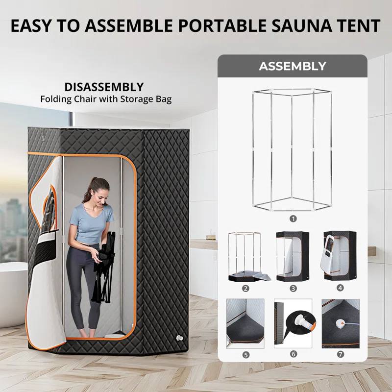 Portable Steam Sauna Kit with Oxford Fabric Interior detail