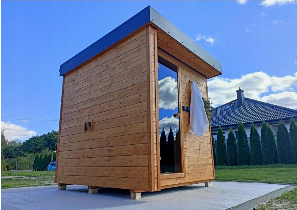 Red Cedar Backyard Sauna Cabin CSA-519 CSA-519 CSA-519 Exterior angle