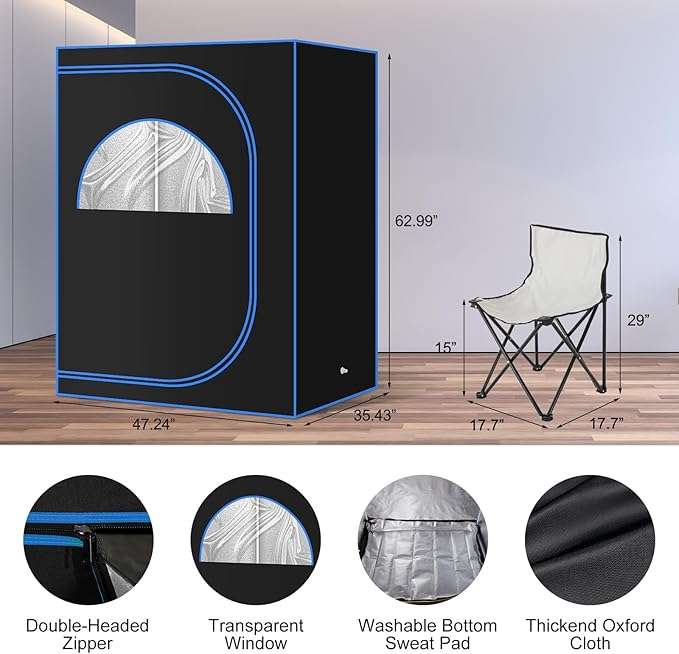 Portable Infrared Sauna Booth with Digital Control Console Side profile