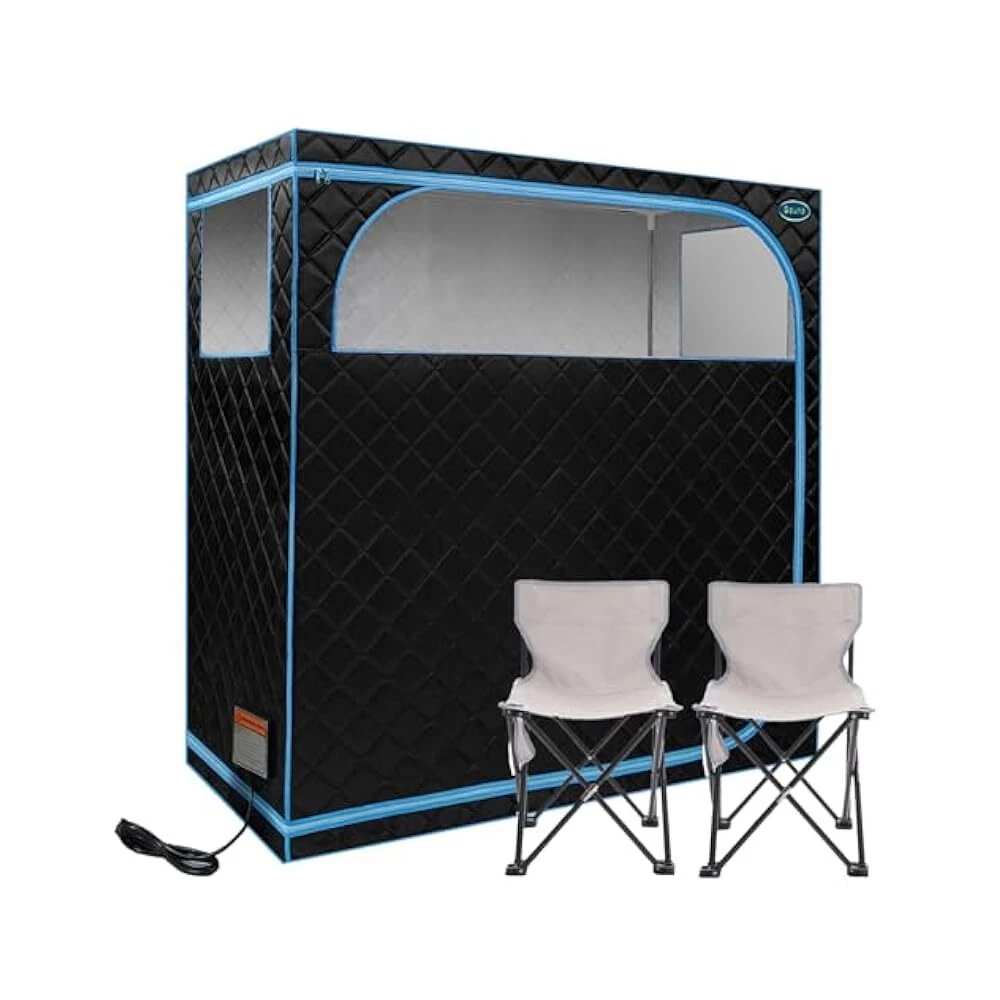 Portable Infrared Sauna Tent - 9-Level Heating, Remote Control &amp; Foldable Chair for Home Spa Detox Exterior angle