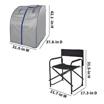 Portable Infrared Steam Sauna - High Quality Fabric, Easy Setup for Full Body Wellness Door and glass