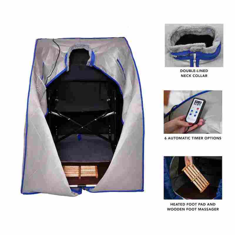 Portable Infrared Steam Sauna - High Quality Fabric, Easy Setup for Full Body Wellness Side profile