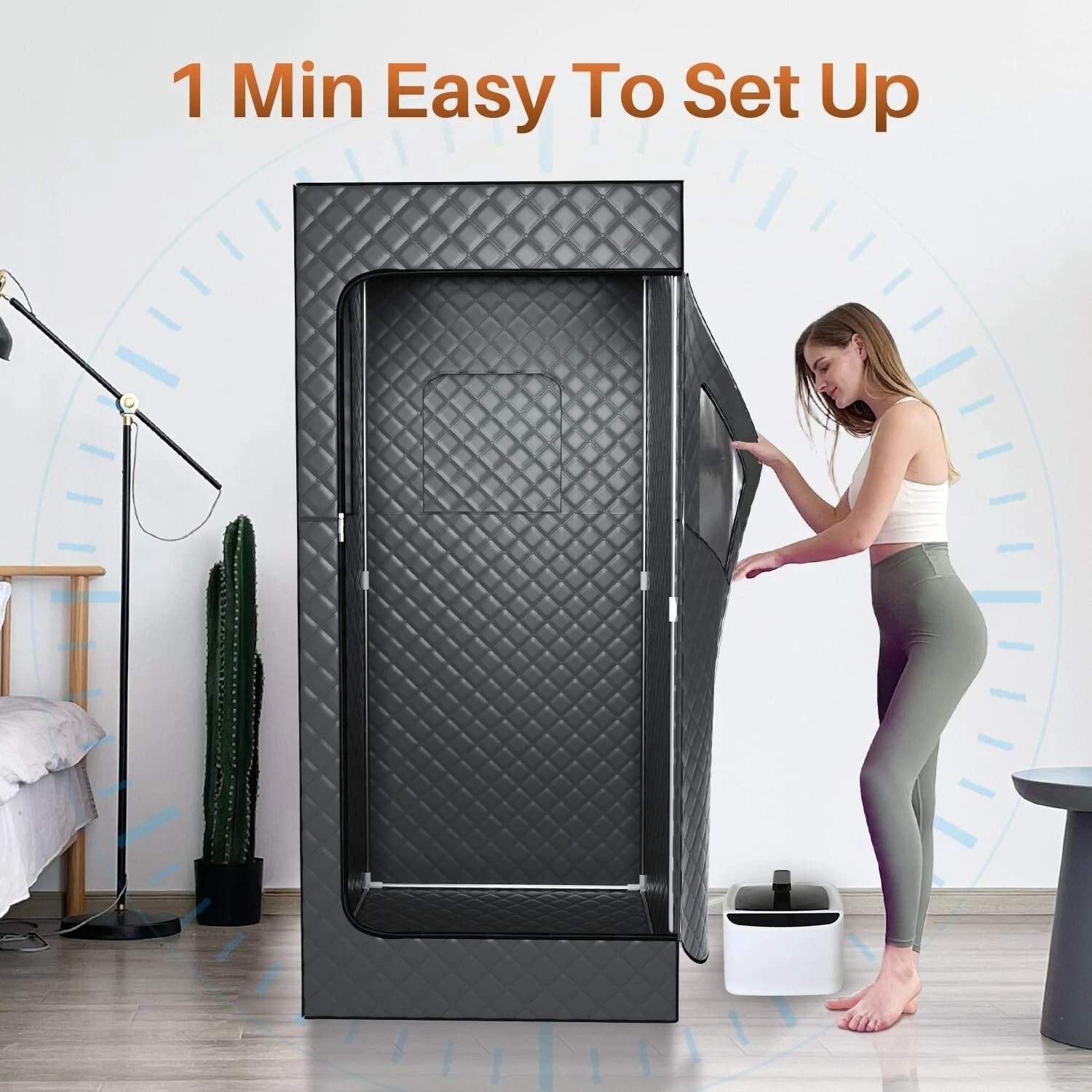 Foldable Infrared Steam Sauna Tent Side profile