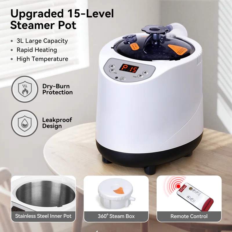 Portable One Person Home Far Infrared Steam Sauna Red Light Therapy 660nm Full Body Relaxation Tent Transom Windows 3L&amp;1100W Interior detail