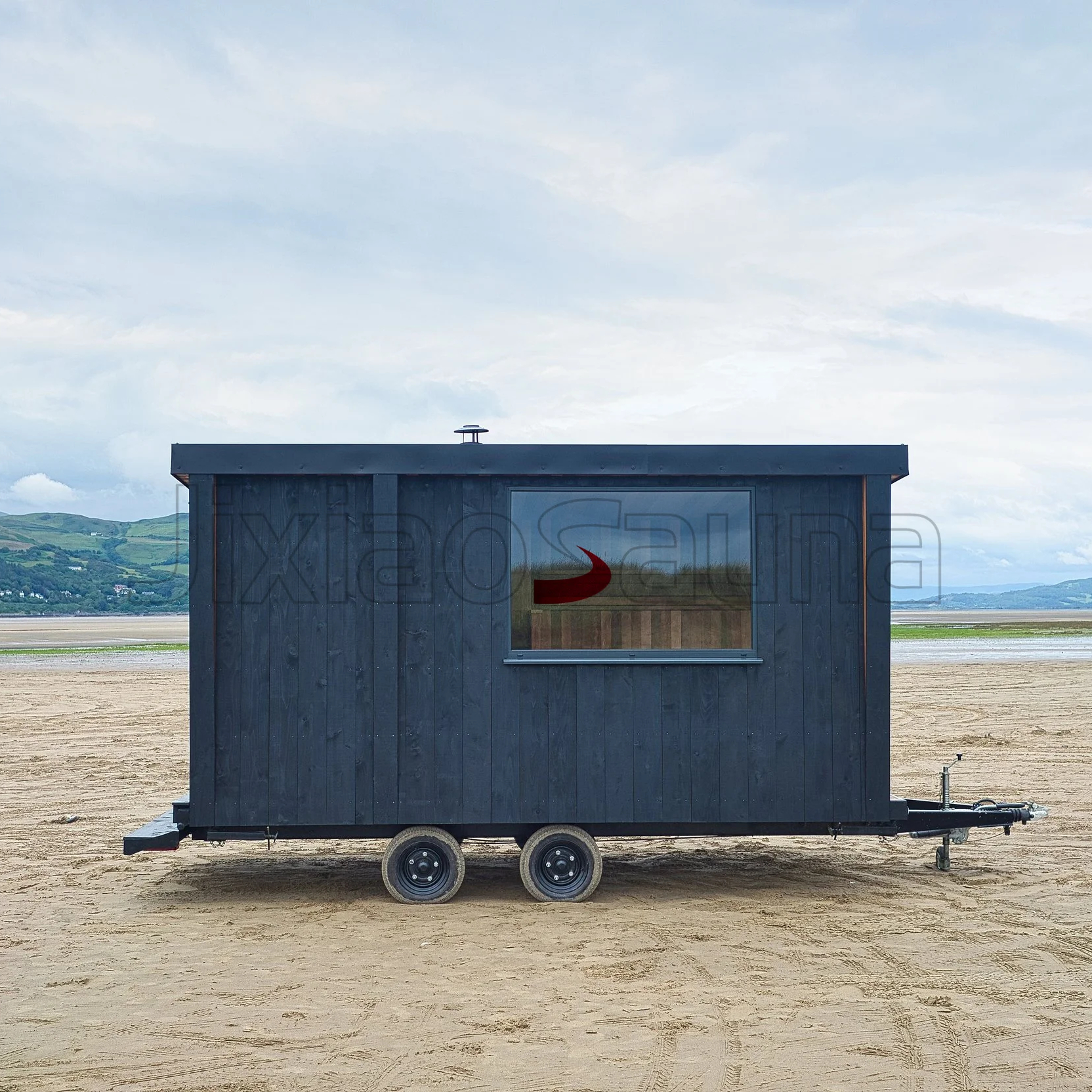 Portable Outdoor Sauna Room Mobile Wooden Steam Cabin for Wellness Therapy Exterior angle