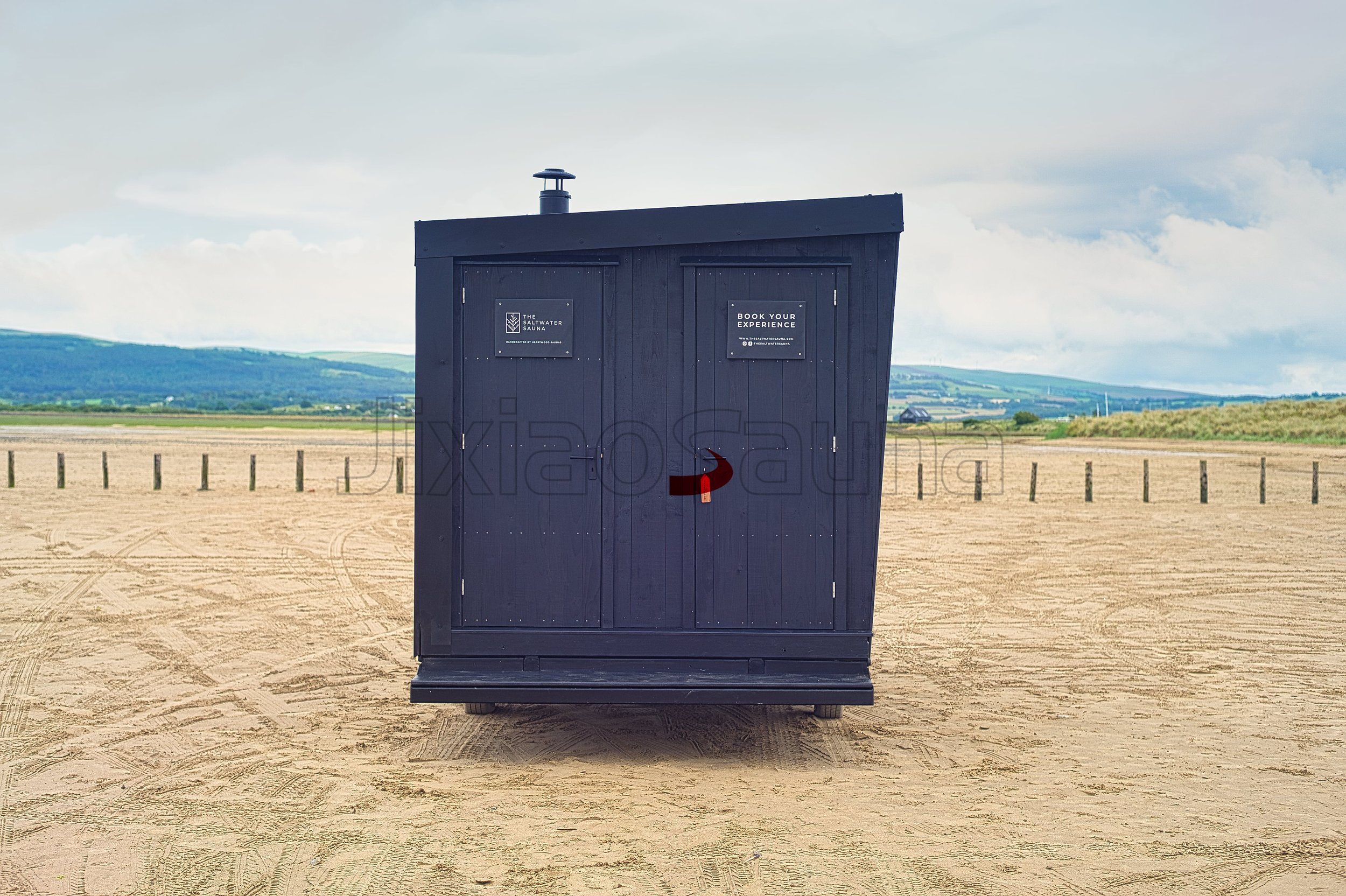 Portable Outdoor Sauna Room Mobile Wooden Steam Cabin for Wellness Therapy Door and glass