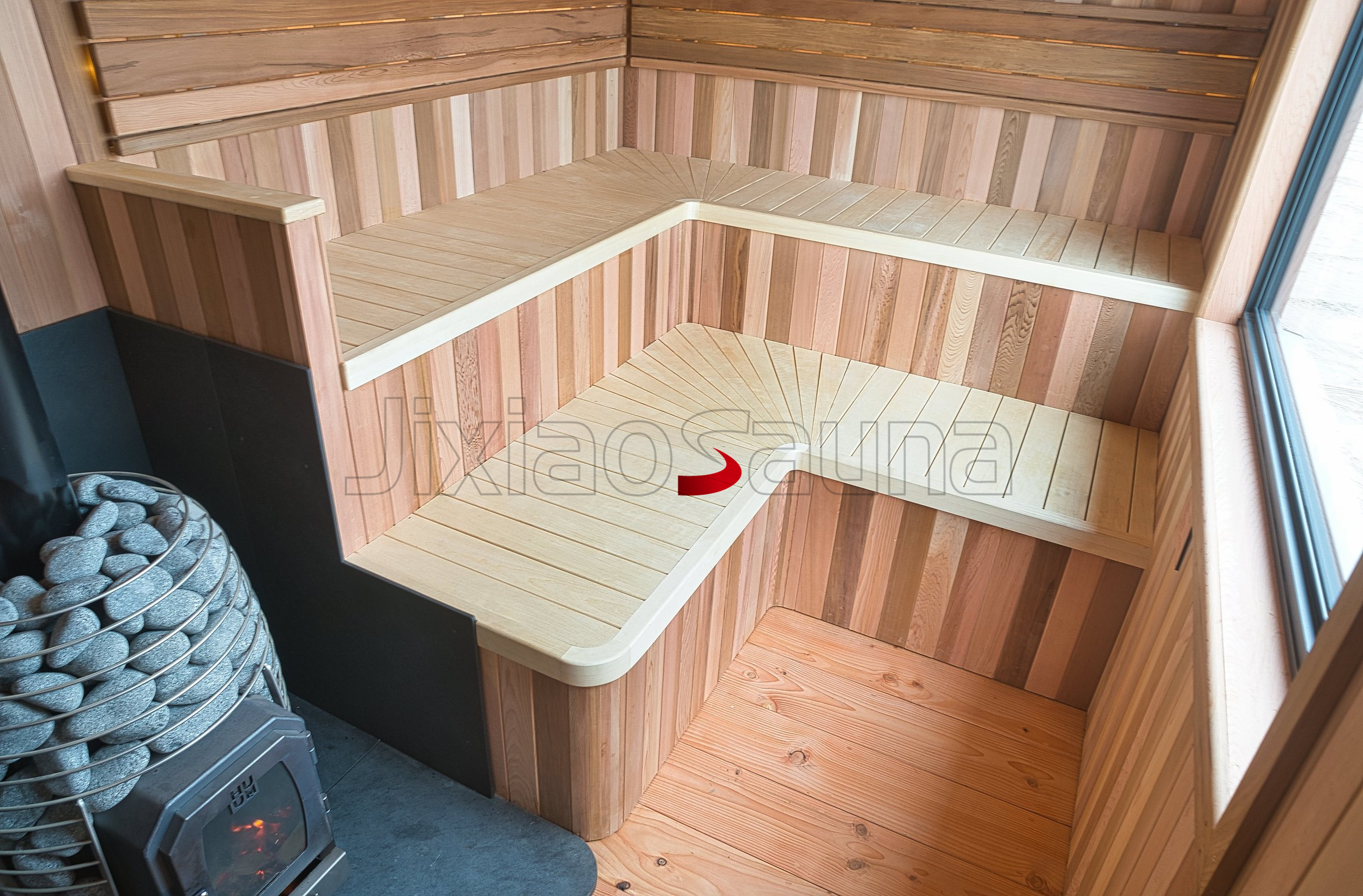 Portable Outdoor Sauna Room Mobile Wooden Steam Cabin for Wellness Therapy Side profile