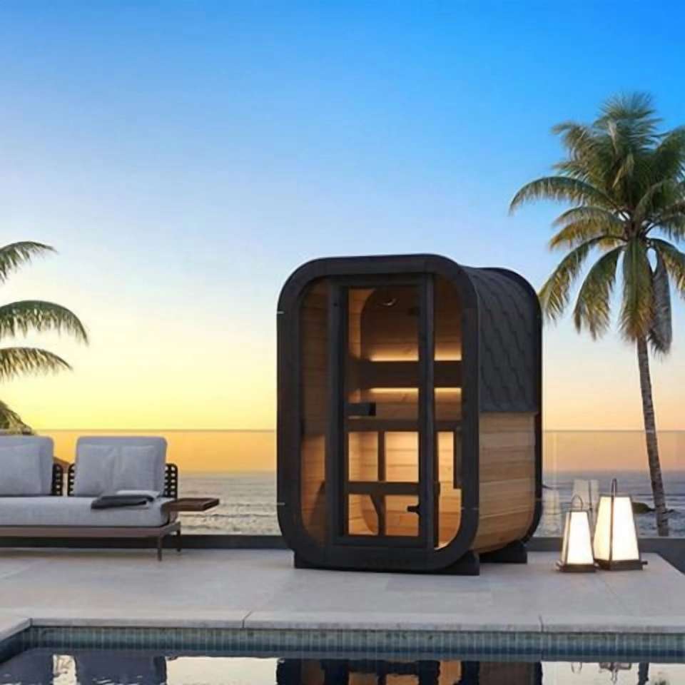 Portable Prefab Outdoor Sauna Room for Resort House Projects Exterior angle