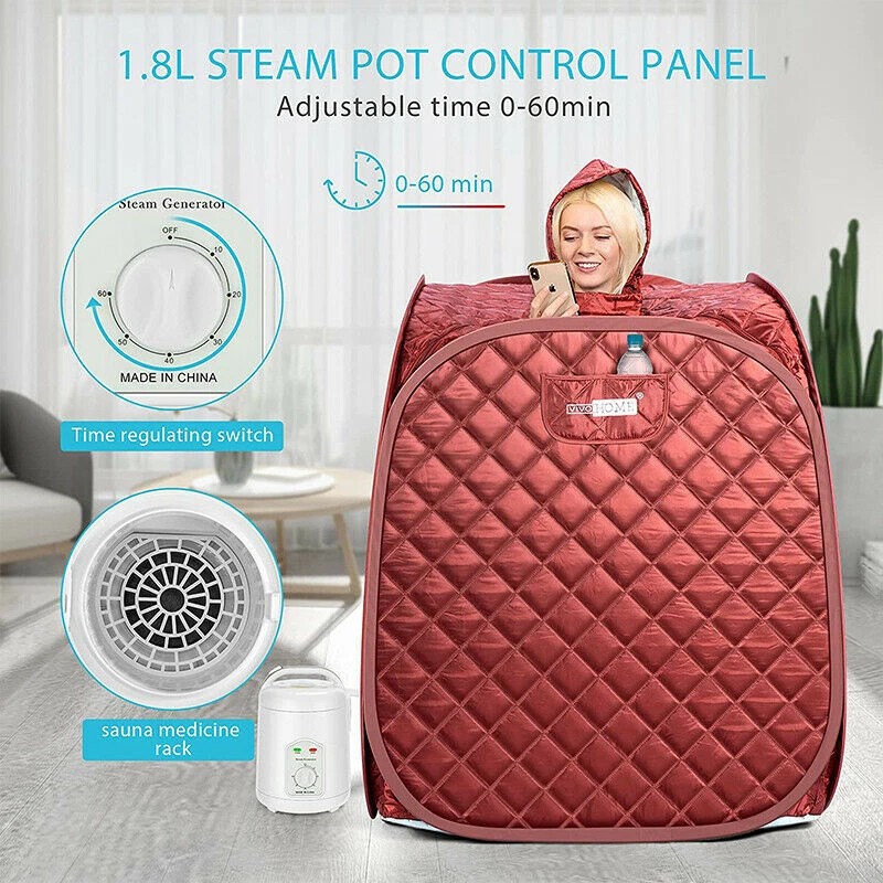 Portable Steam Sauna Tent with 1500W Steamer Interior detail