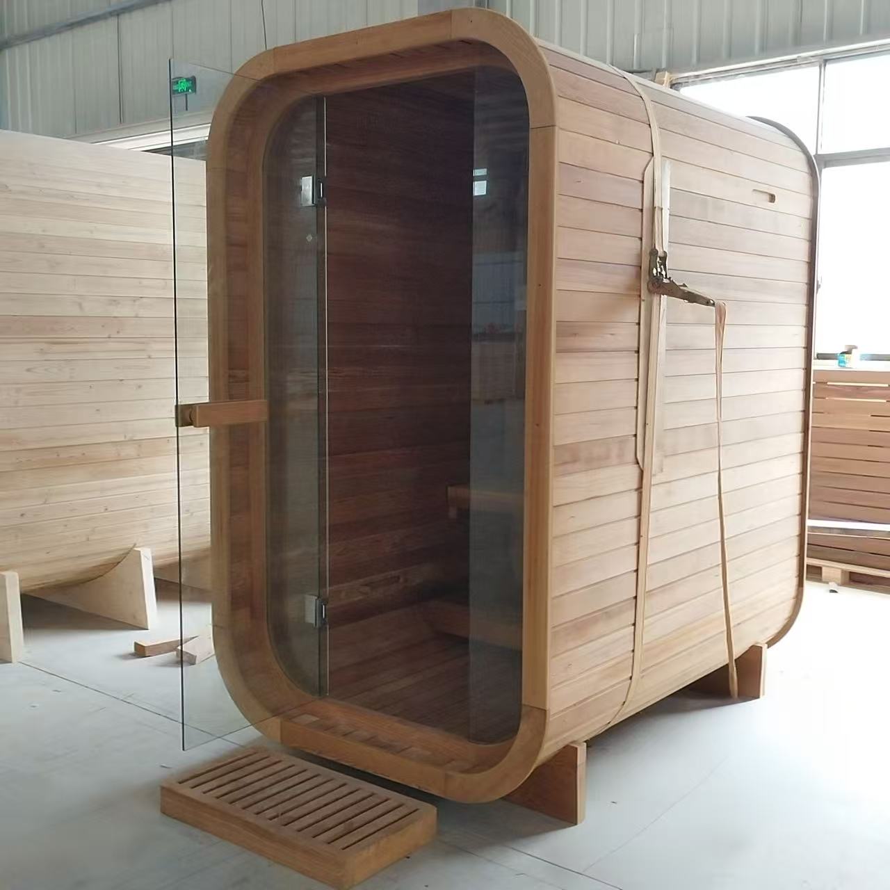 Premium Quality Indoor Wooden Sauna Room with Adjustable Temperature &amp; Relaxation Features Door and glass