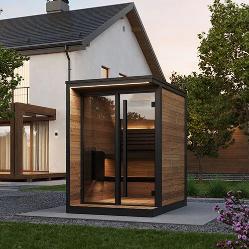 Compact Outdoor Sauna with Corner Glazing and Stone Heater CSA-571 product view 3