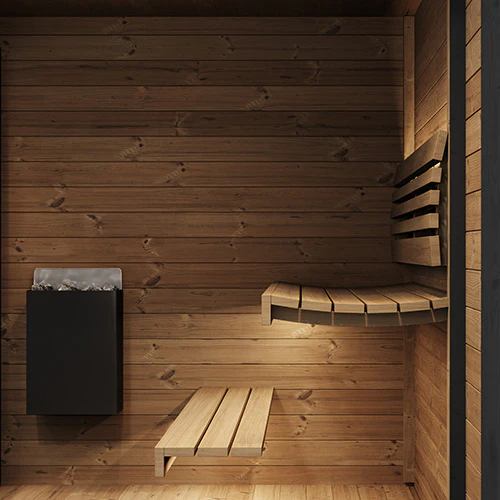 Compact Outdoor Sauna with Corner Glazing and Stone Heater CSA-571 product view 4