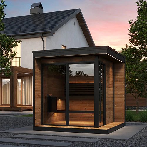 Compact Outdoor Sauna with Corner Glazing and Stone Heater CSA-571 product view 6