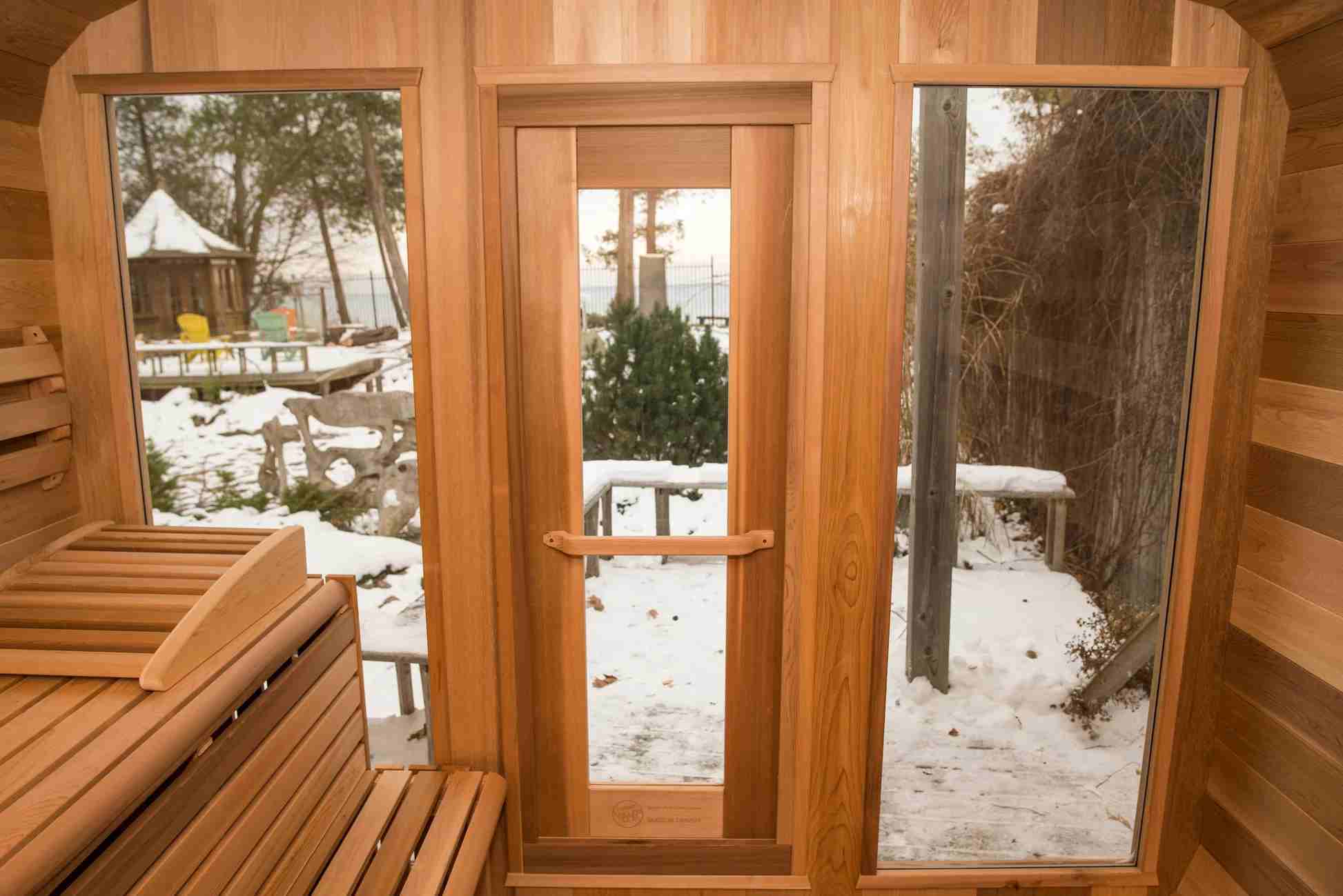 2-4 Person Red Cedar Outdoor Sauna Room with Solid Wood Shell with Solid Wood Shell CSA-348 Door and glass
