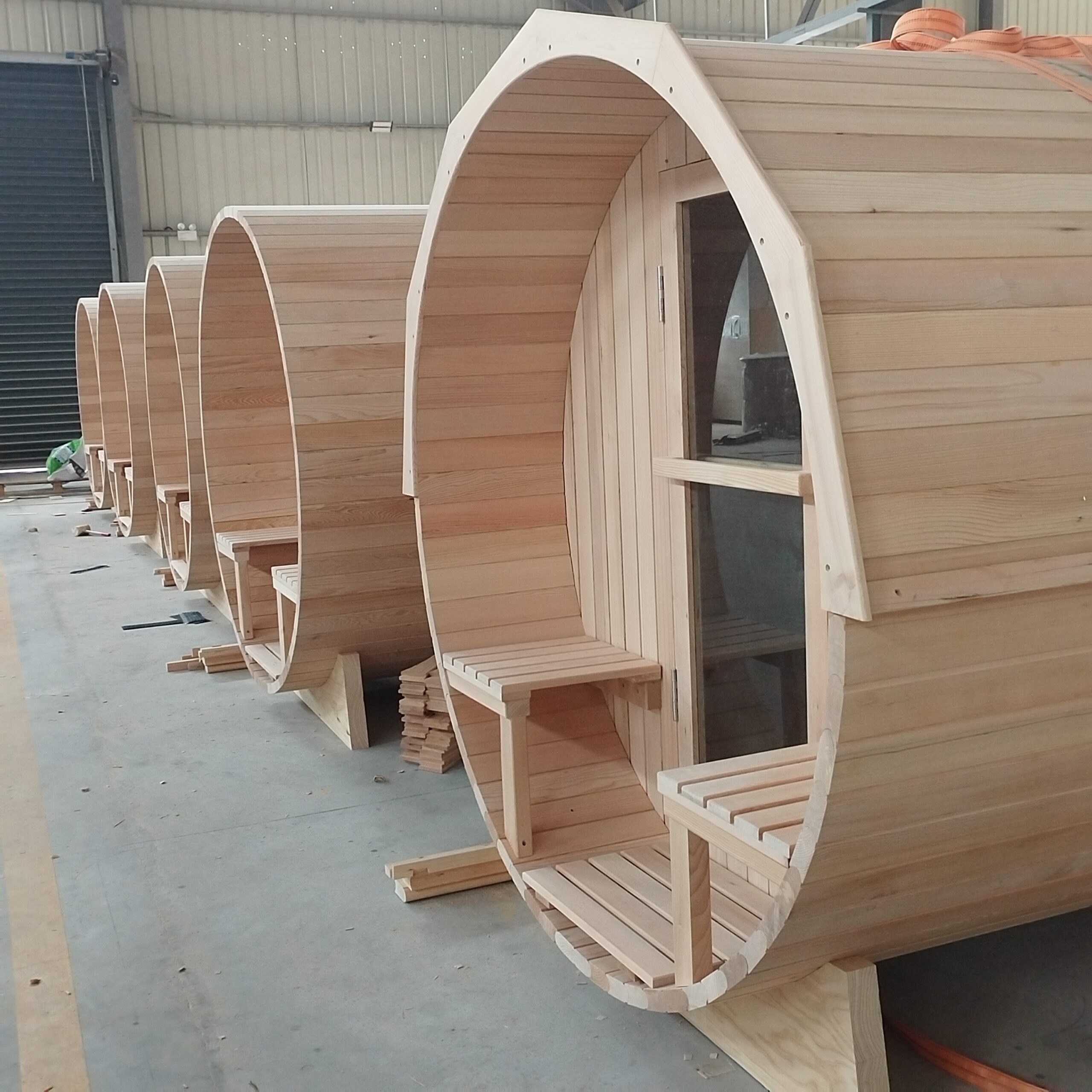 Red Cedar Outdoor Barrel Sauna Room CSA-159 Interior detail