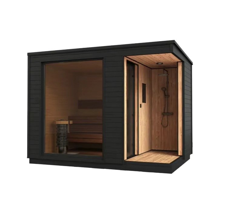 Side-Glass Sauna Cabin with Shower Space CSA-18 product view 2
