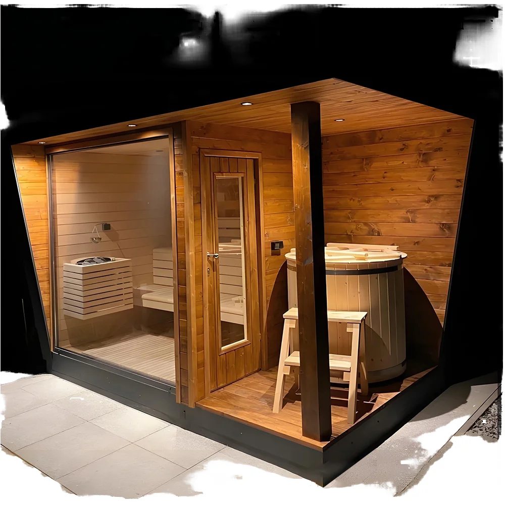 Side-Glass Sauna Cabin with Shower Space CSA-18 product view 3