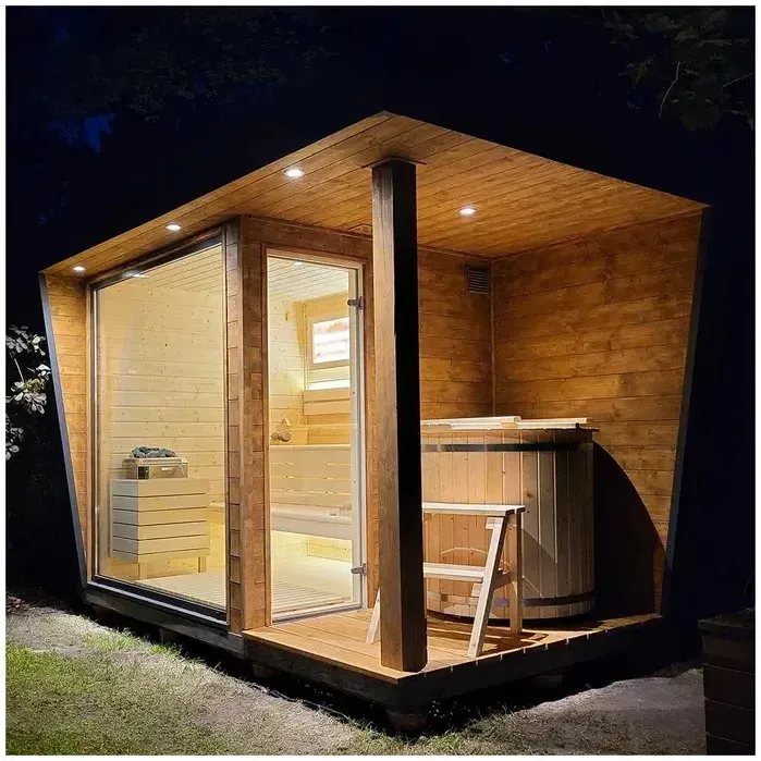 Side-Glass Sauna Cabin with Shower Space CSA-18 product view 5