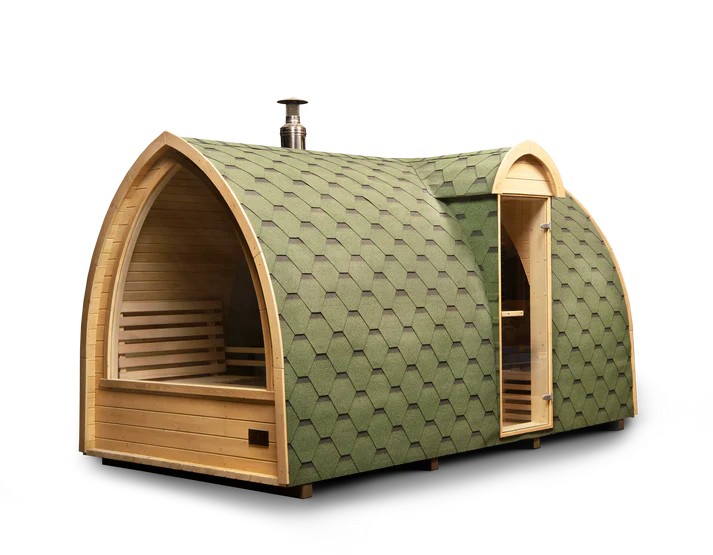 Simple Style Outdoor Sauna Room Prefab Wooden Cabin with Basic Heater System Side profile