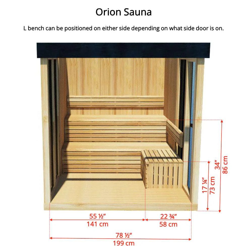 Single Person Pine Prefab Sauna Cabin for Outdoor Compact Use Interior detail