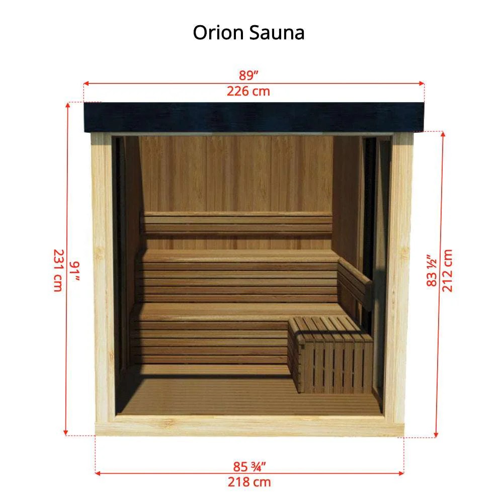 Single Person Pine Prefab Sauna Cabin for Outdoor Compact Use Door and glass