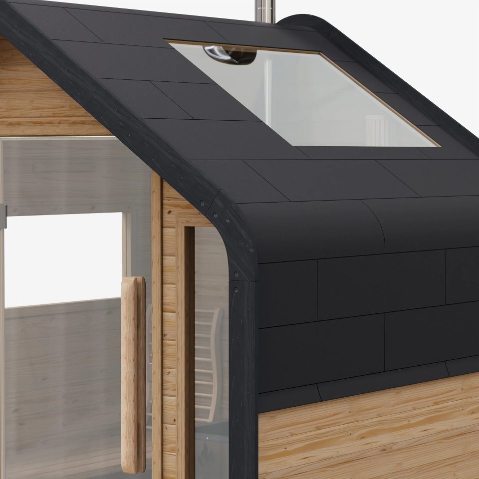 Outdoor Smart Sauna Room with Digital WiFi Control Panel Interior detail