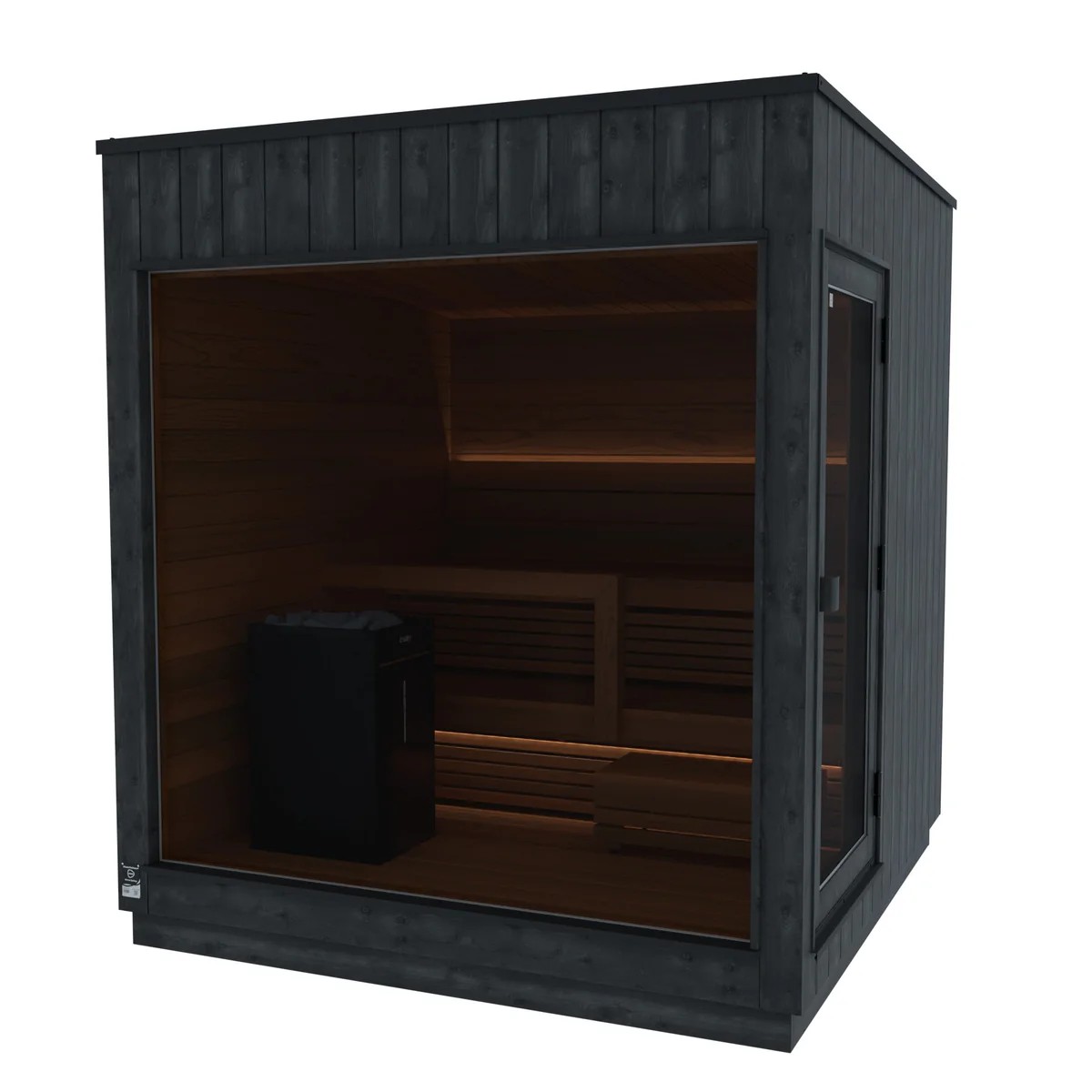Smart Outdoor Sauna Room with Remote Temperature Control Interior detail