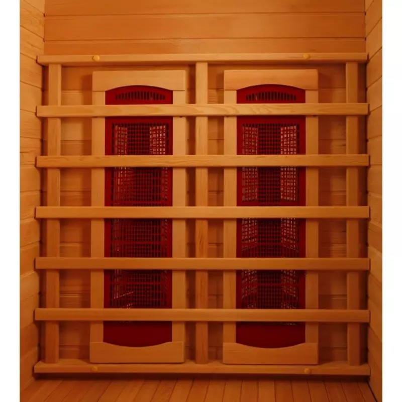 Solar Ready FIR Sauna 2-Seater Carbon Tech 60 C Max Off-Grid Design 2.5cm Cedar Wood Side profile