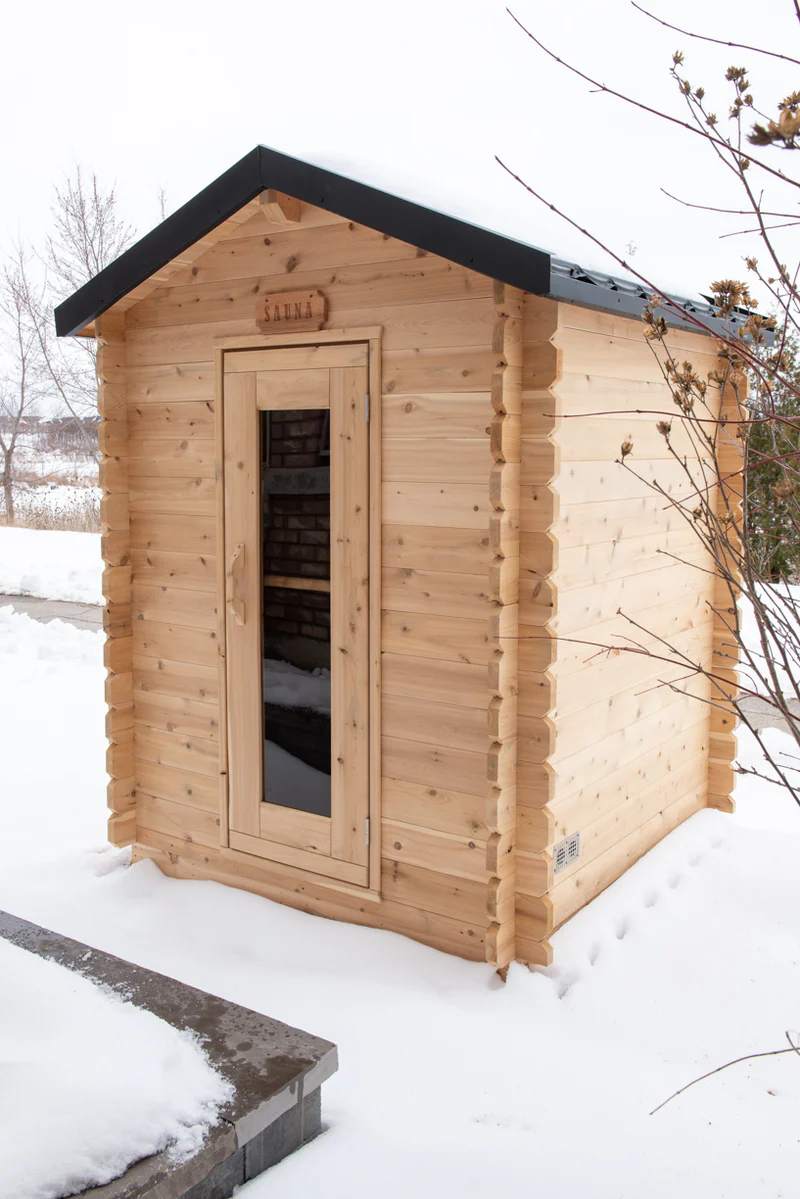 Solid Wood Outdoor Infrared Sauna Finland Pine Material 1-Year Warranty Bulk Discount Interior detail
