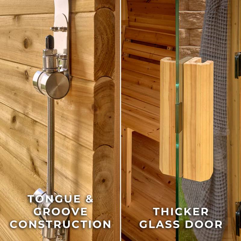 Solid Wood Outdoor Steam Sauna Room Hemlock for Home Backyard Free Sample Available Buyer reference