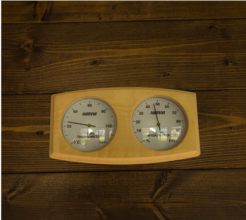 Spacious Indoor Sauna Room with Side Entrance Luxury Wooden Wellness Spa with Glass Window Interior detail