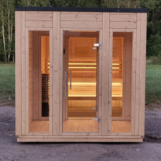 Spruce Wood Outdoor Backyard Sauna House with Internal Wood Burning Heater for Family Leisure Buyer reference