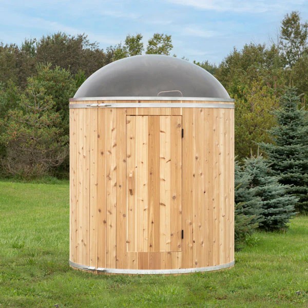 Spruce Wood Prefab Outdoor Sauna House with LED Lighting Interior detail