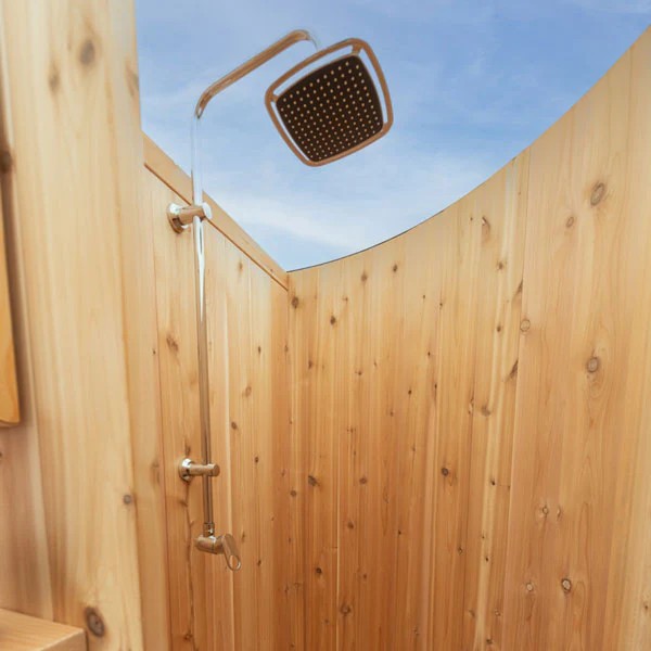 Spruce Wood Prefab Outdoor Sauna House with LED Lighting Door and glass