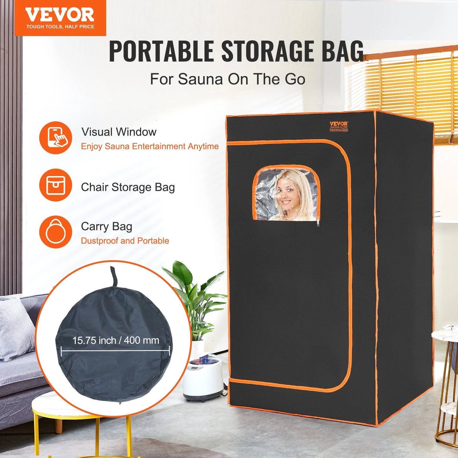 TionPortable Steam Sauna Tent - Digital Control Foldable Sauna for Apartment, Fast Heating &amp; Eco-Friendly Fabric Interior detail