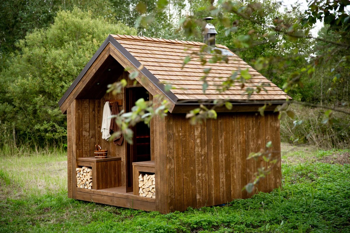 Traditional Forest Sauna House 2-4 Person Solid Wood Sauna with Firewood Storage Buyer reference