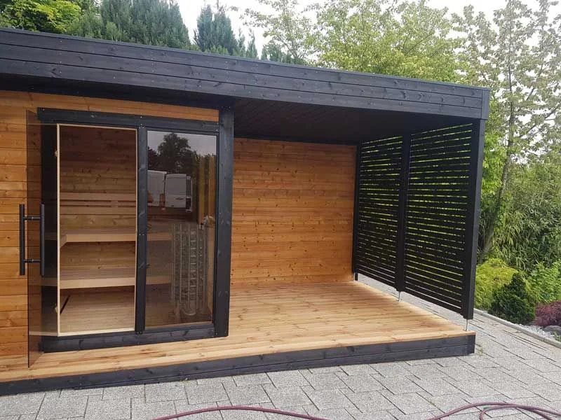 Traditional Wood Steam Sauna for Outdoor Backyard Use CSA-21 Side view