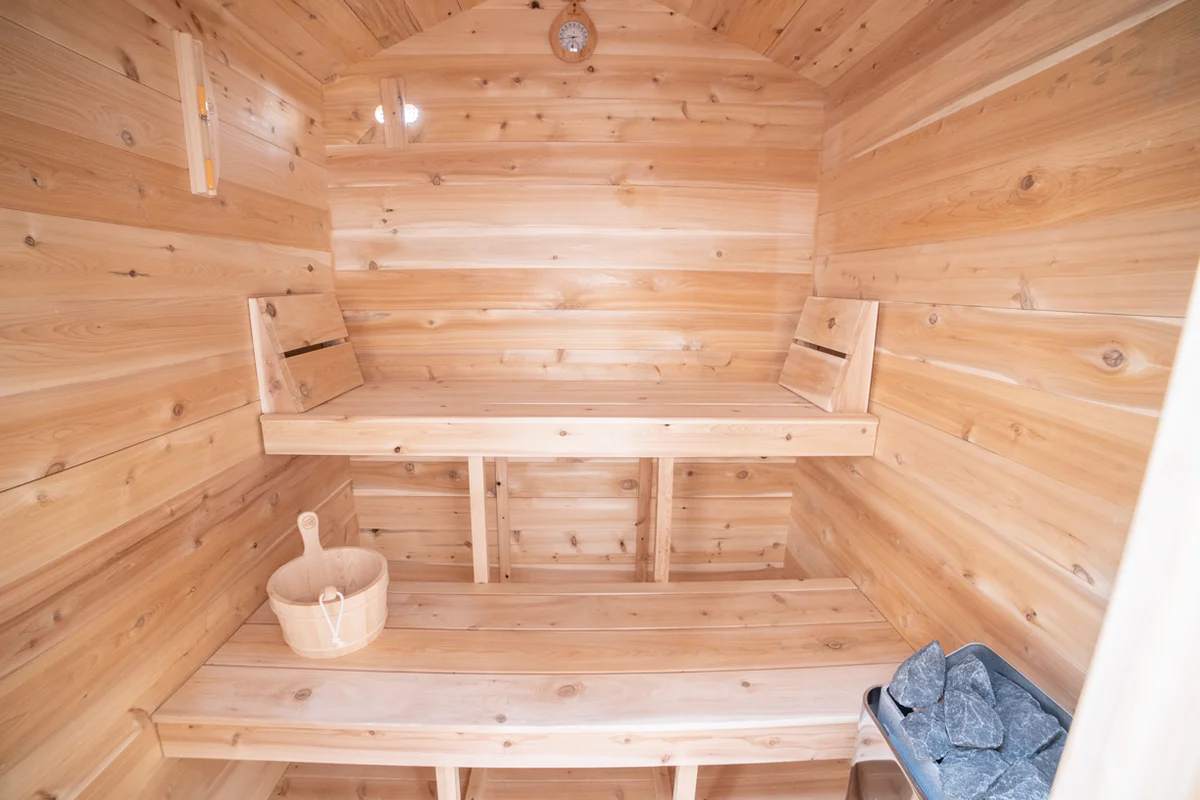 Traditional Wooden Outdoor Sauna Room Hemlock Solid Wood-Burning Heating Type Buyer reference