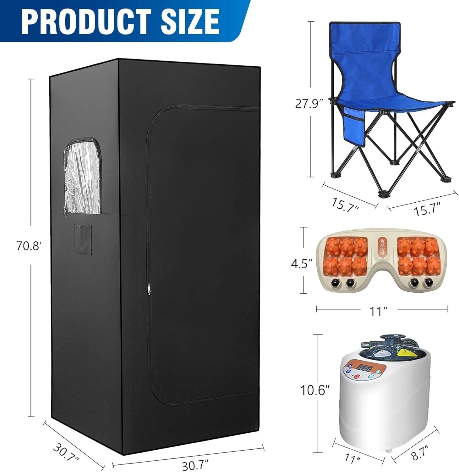 Travel-friendly Fits Car Trunk Camping Outdoor for Portable Travel Sauna Tent Door and glass