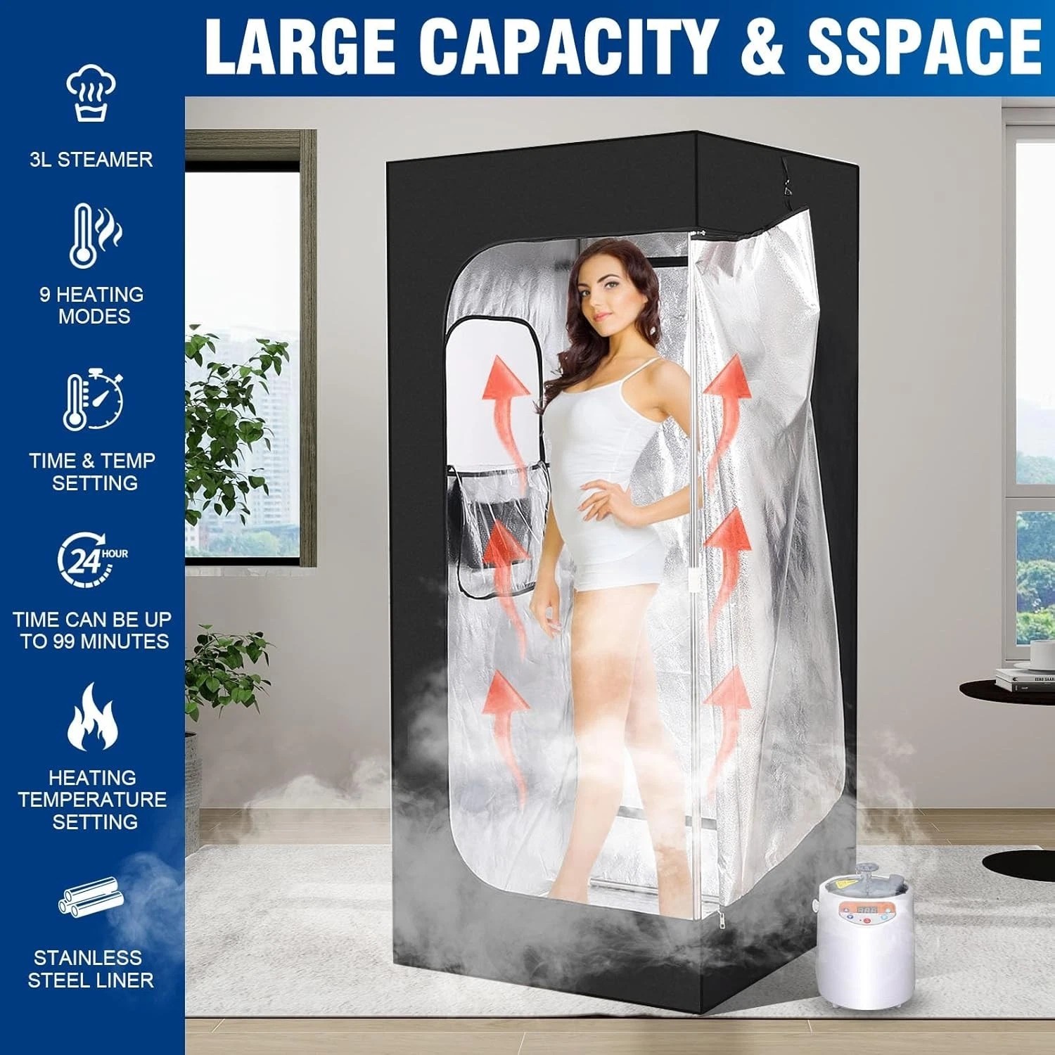Travel-friendly Fits Car Trunk Camping Outdoor for Portable Travel Sauna Tent Side profile