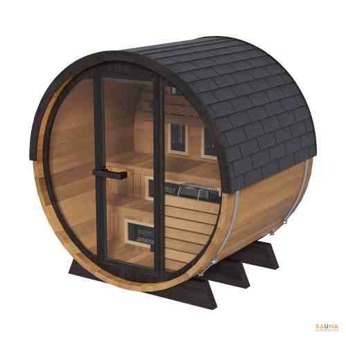 Waterproof Outdoor Sauna Cabin With Insulated Wall Energy Saving for Cold Climate Area Door and glass