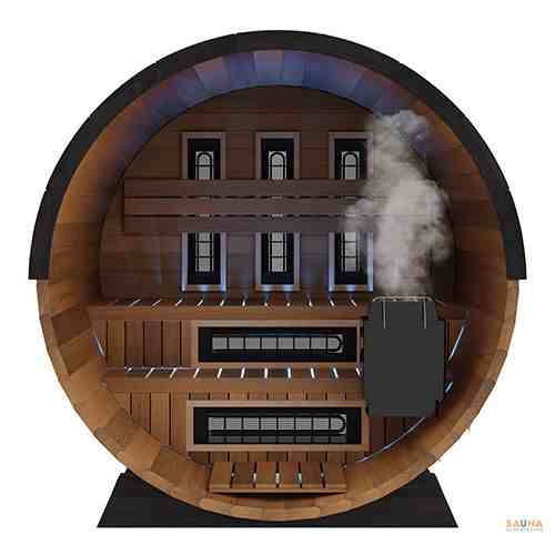 Waterproof Outdoor Sauna Cabin With Insulated Wall Energy Saving for Cold Climate Area Side profile