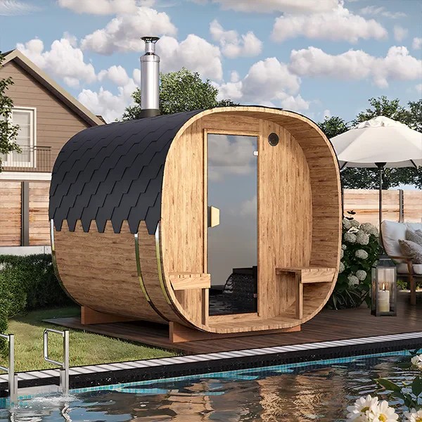Waterproof Outdoor Sauna Room with UV Protection Interior detail