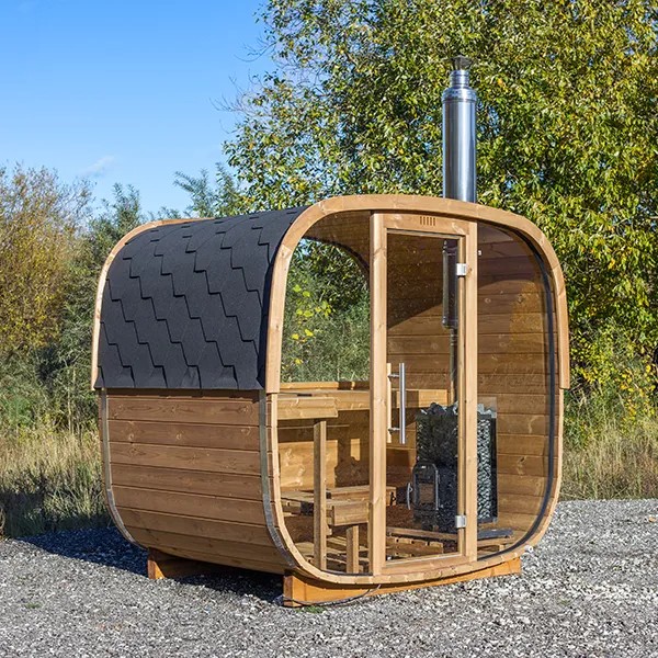 Waterproof Outdoor Sauna Room with UV Protection Side profile