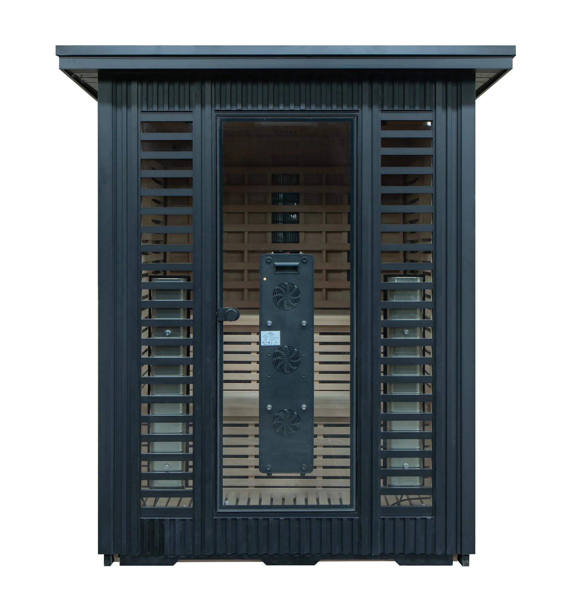 Outdoor Infrared Sauna Cabin for 1-2 Person Backyard Use Exterior angle