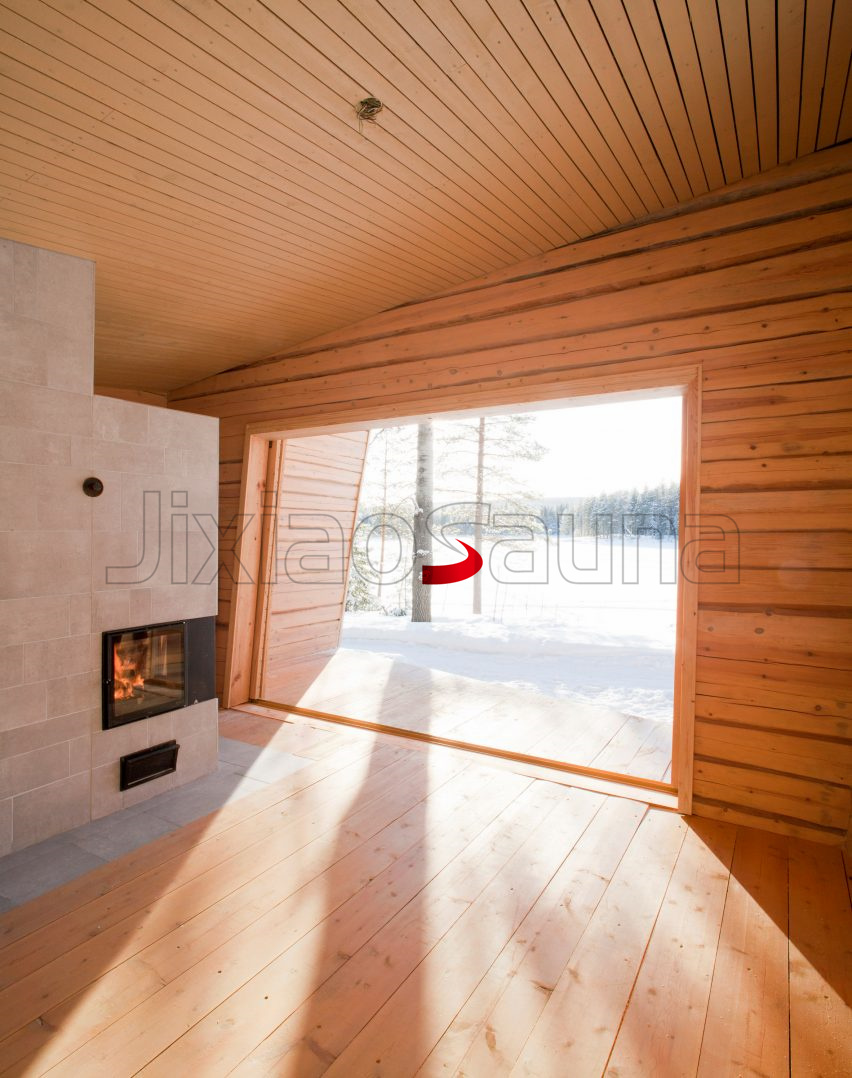 Winter Forest Luxury Smart Wooden Sauna Cabin with Glass Facade and Integrated Heater for Wellness Retreats Buyer reference